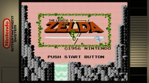 NES Zelda title screen with bezel